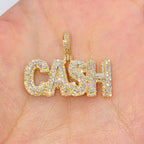 10K Gold Custom "cash" Name Diamond Pendant - additional product view 2