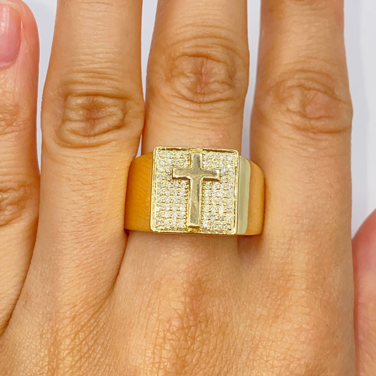 10K Gold Mission Cross Diamond Ring - additional product view 3