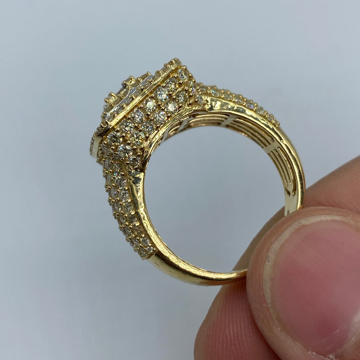 14K Gold Square Diamond Baguette Ring - additional product view 6