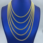 10K 3mm Miami Cuban Link Gold Chain 16–24 in, 16" - close-up product photo