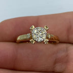 14K Gold Flower Diamond Engagement Ring - additional product view 5