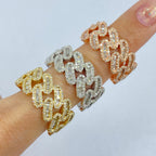 10K Gold Chubby Cuban Link Diamond Ring - additional product view 3