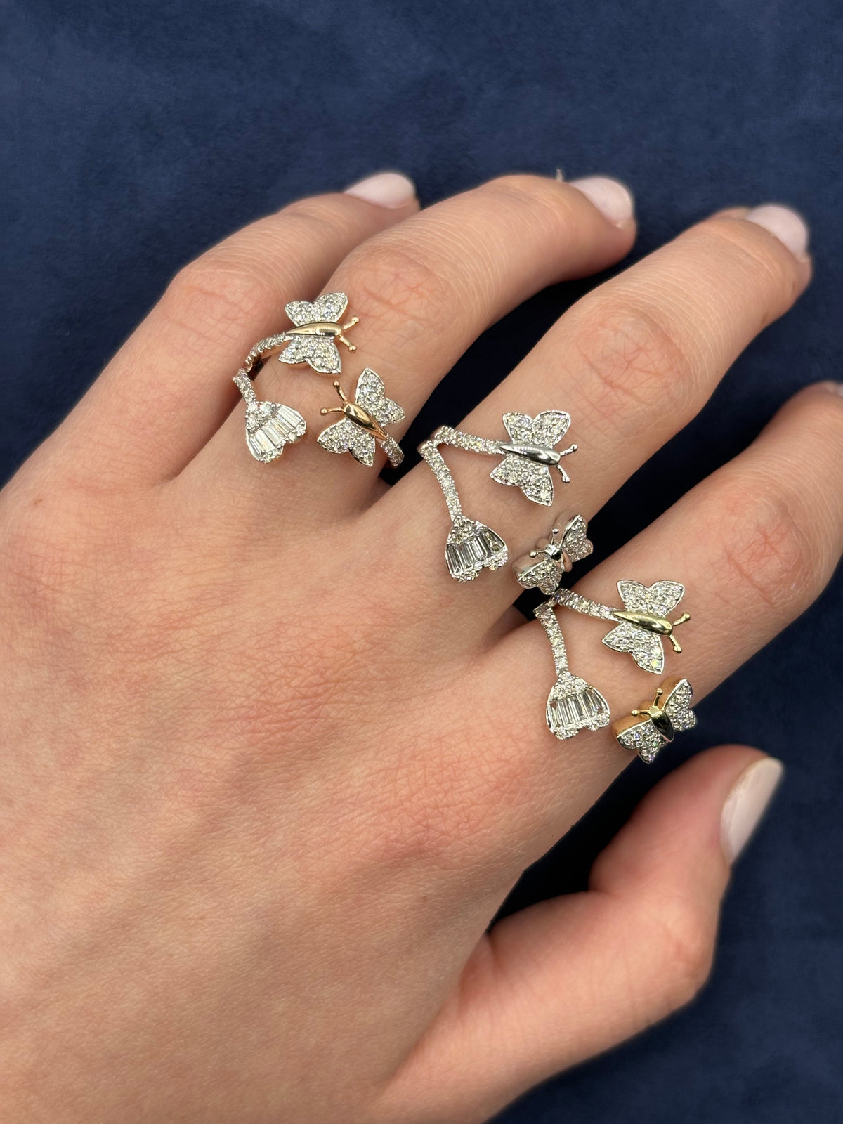 14K Gold Heart Butterfly Diamond Ring - additional product view 5