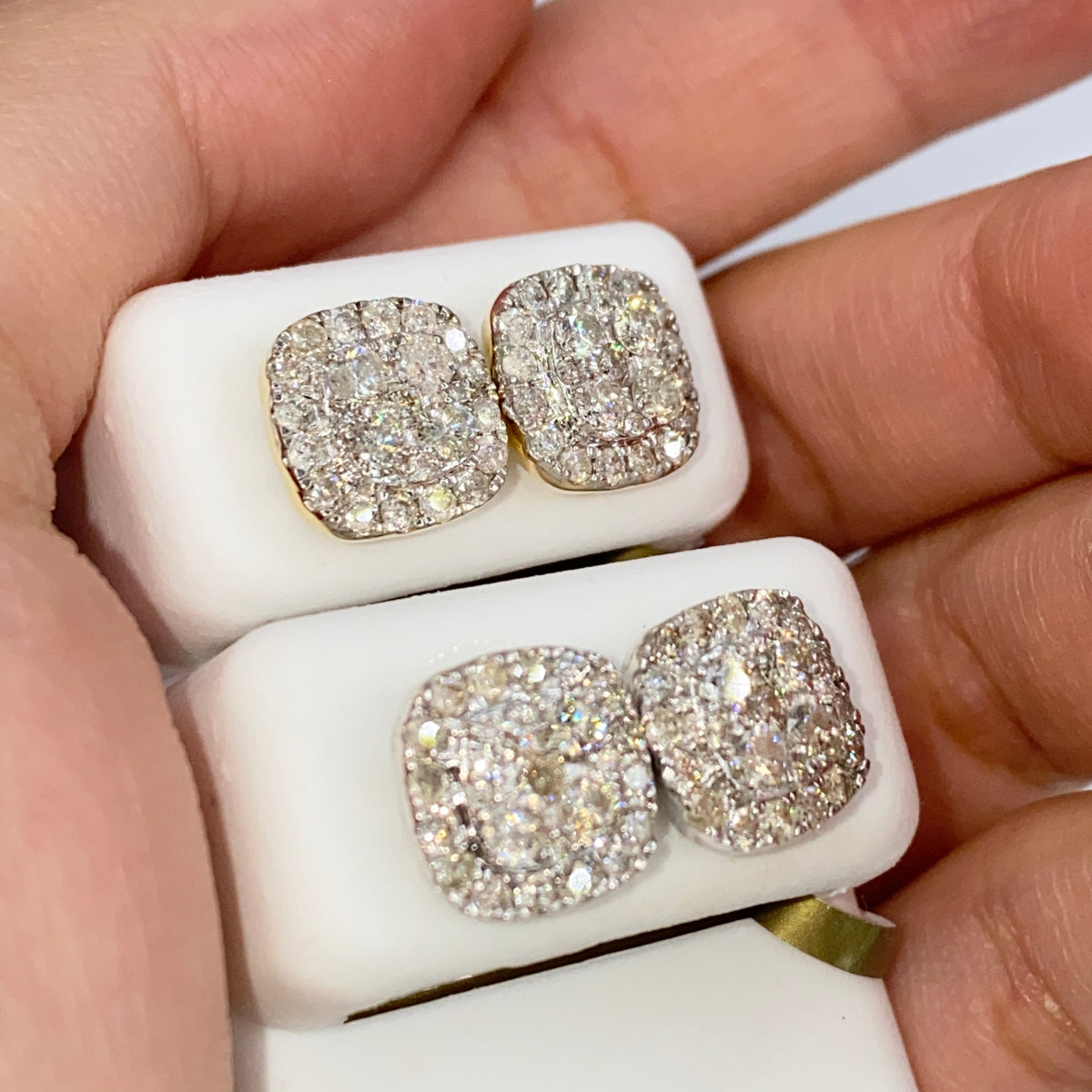 10K Gold 10mm Rounded Square Halo Diamond Ring - additional product view 3