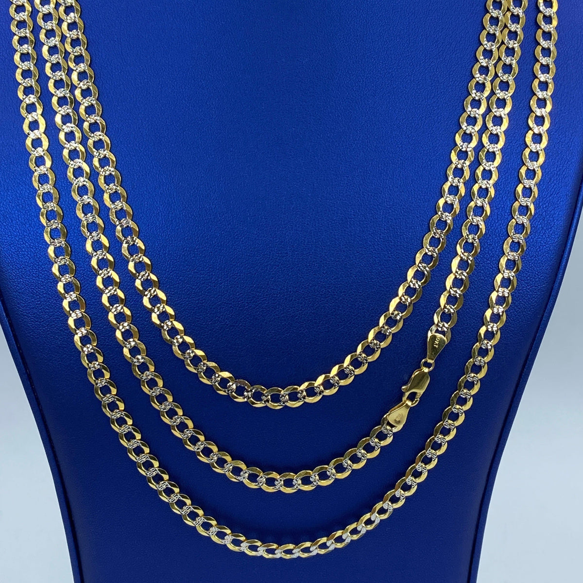 5.8mm Two-Tone Flat Cuban Link Chain 22–26 in - main product photo