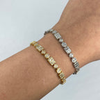 10K Gold 6mm Diamond Baguette Geometric Link Bracelet 8 in - main product photo