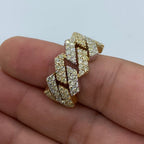 10K Gold Two-Tone Cuban Link Diamond Ring - additional product view 2