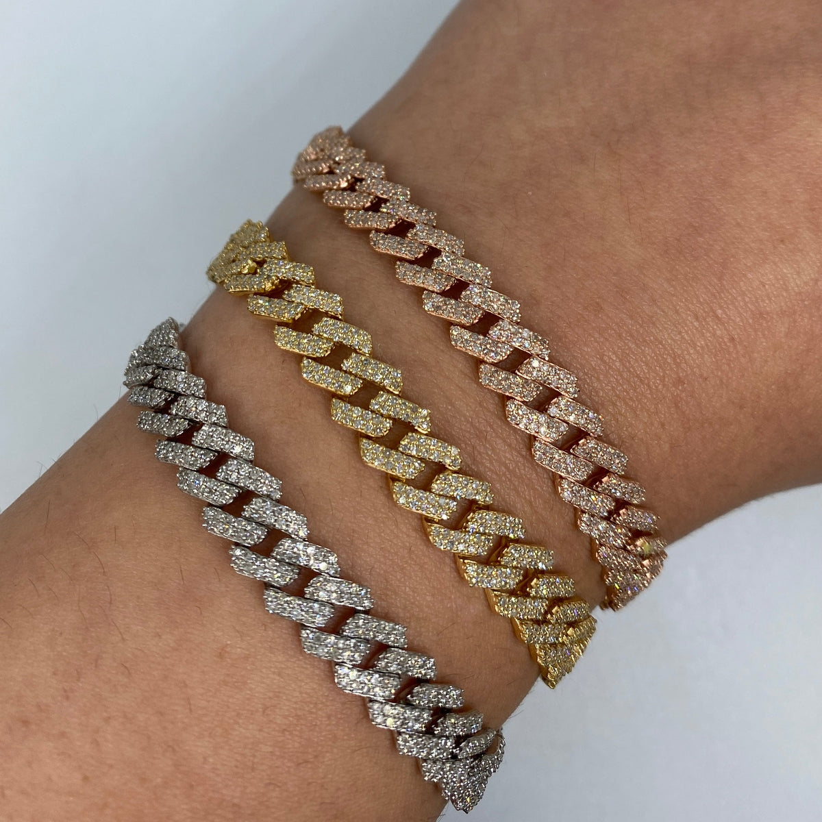 10K Gold 8mm Cuban Link Diamond Bracelet 7–8 in - additional product view 2