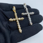 14K Gold Holy Spirit Cross Diamond Baguette Pendant - additional product view 3