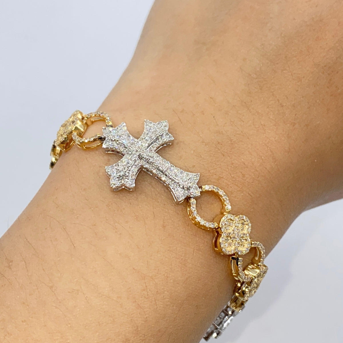 10K Gold Chronicle Cross Diamond Bracelet - additional product view 2