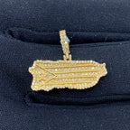 14K Gold Puerto Rico Diamond Pendant - additional product view 2