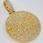 14K Gold Last Supper Circle Diamond Pendant - additional product view 4
