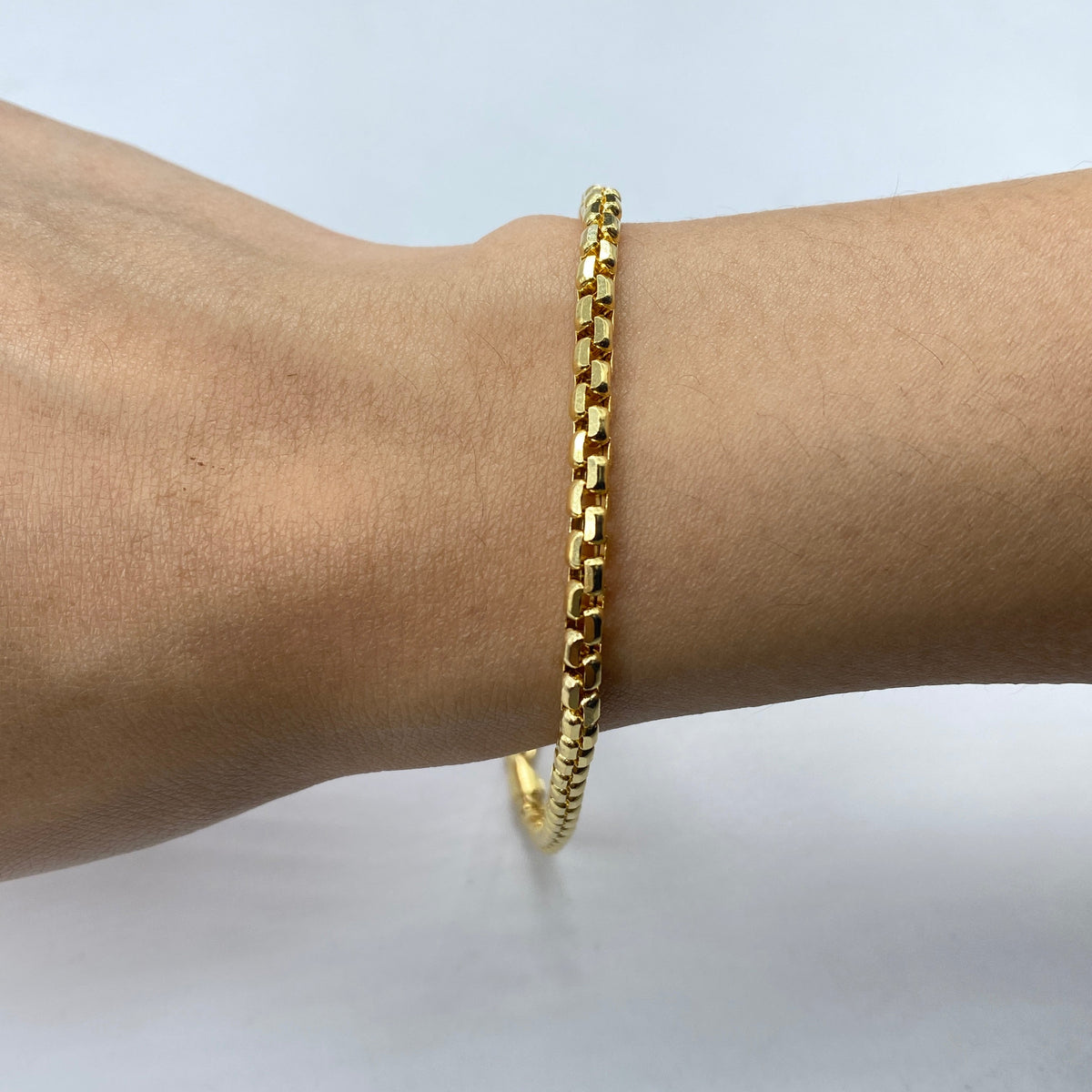 14K Gold 3.5mm Thick Rolo Link Bracelet 8 in - additional product view 2