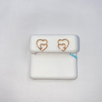 14K Gold Treasure Heart Diamond Earrings - additional product view 5
