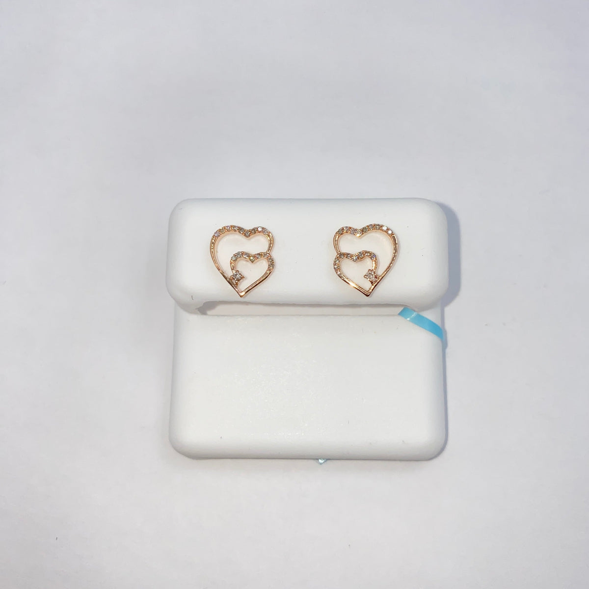 14K Gold Treasure Heart Diamond Earrings - additional product view 5