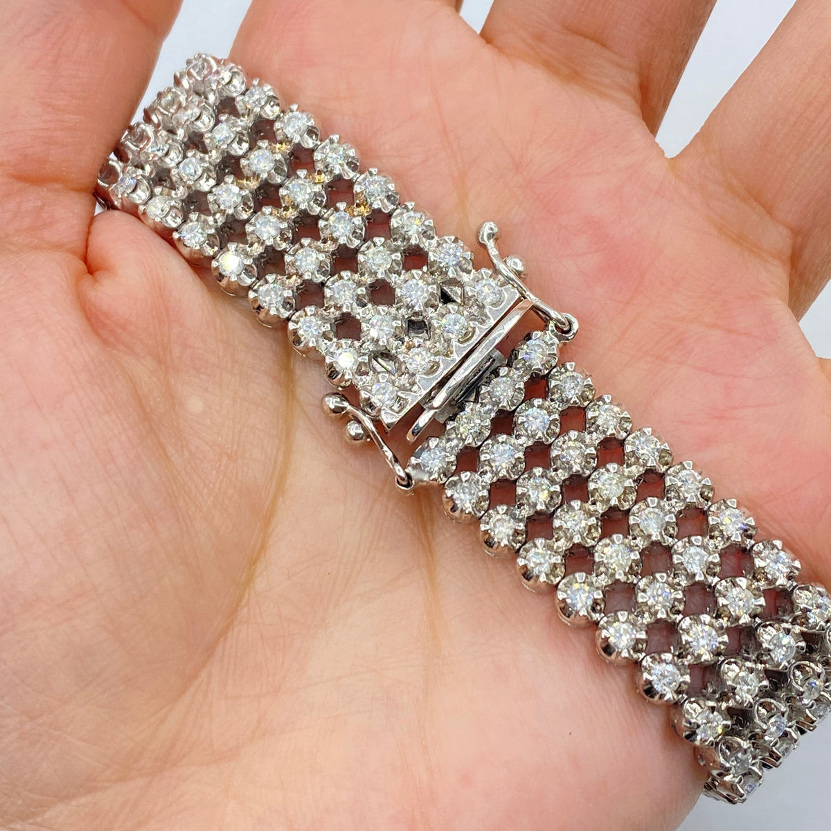 10K Gold Stacked Tennis Diamond Bracelet 8 in - additional product view 4