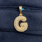 14K Gold Initial G Bubble Diamond Pendant - additional product view 2