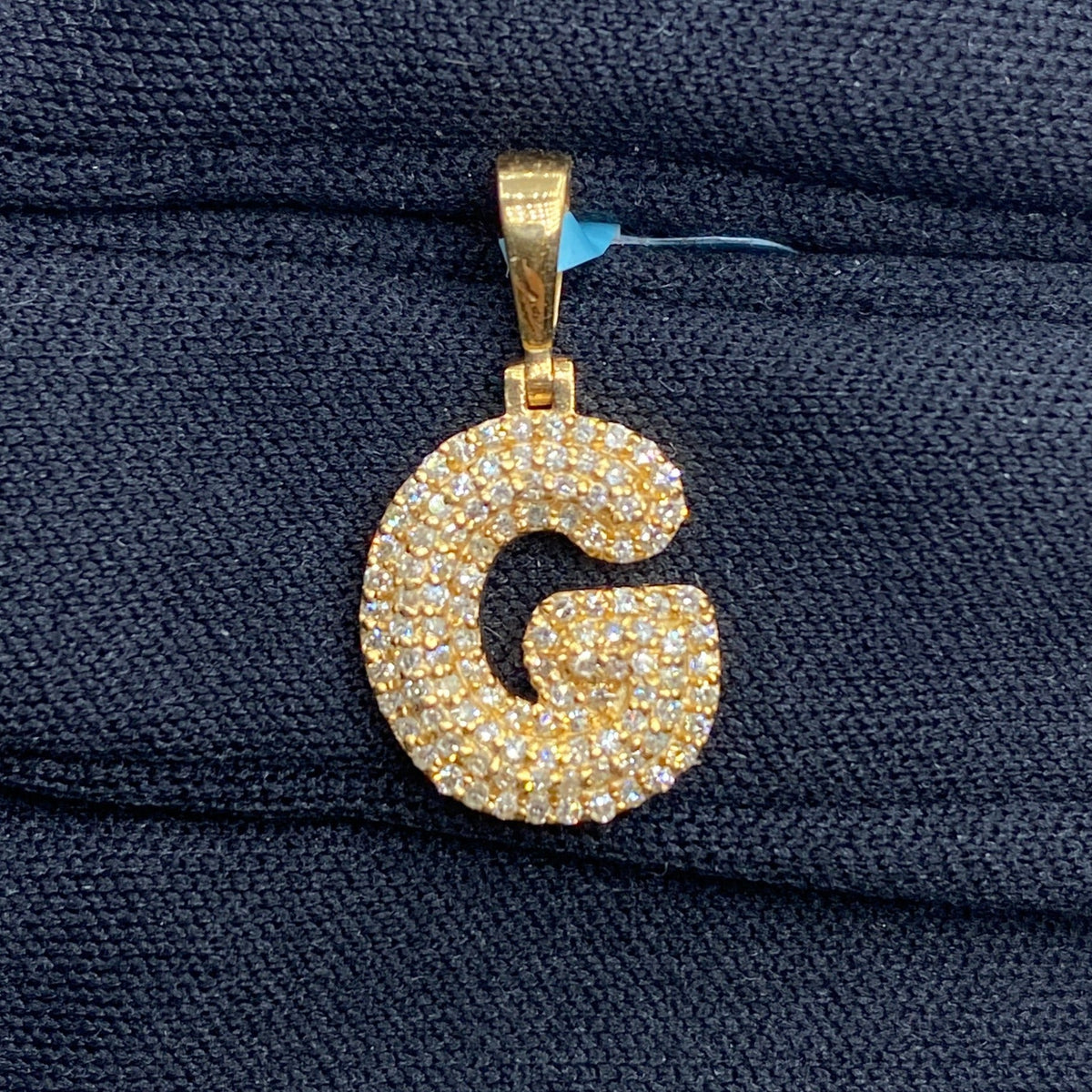 14K Gold Initial G Bubble Diamond Pendant - additional product view 2