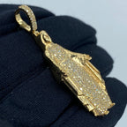 10K Gold Virgin Mary Diamond Pendant - additional product view 3