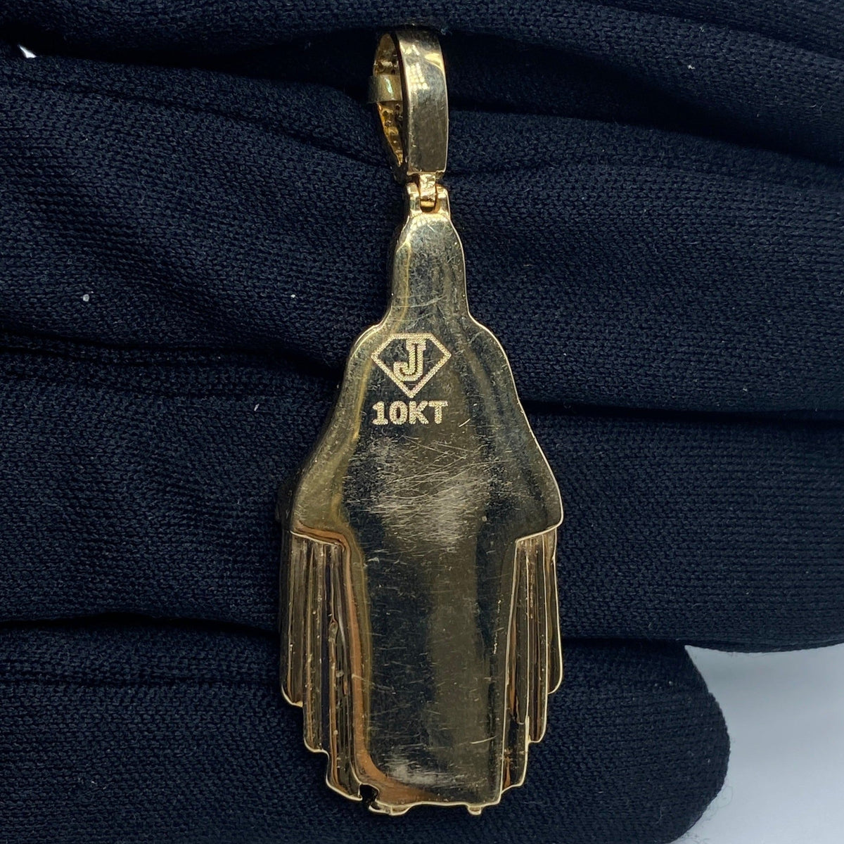 10K Gold Virgin Mary Diamond Pendant - additional product view 4