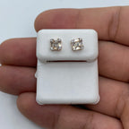 14K Gold Diamond Baguette Stud Earrings - additional product view 3