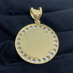 14K Gold Circle Picture Photo CZ Pendant - additional product view 4