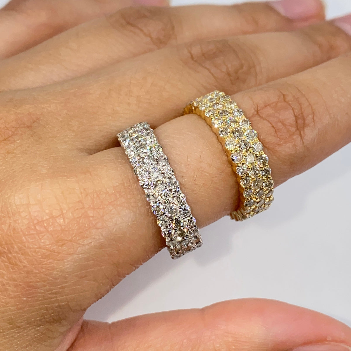 14K Gold Stacked Pave Infinity Diamond Ring Band - additional product view 3