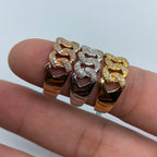 14K Gold 9mm Rounded Cuban Link Diamond Ring - additional product view 6