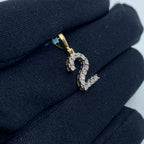 14K Gold Number 2 Diamond Pendant - additional product view 3