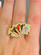 10K Gold Cards Diamond Ring - additional product view 4