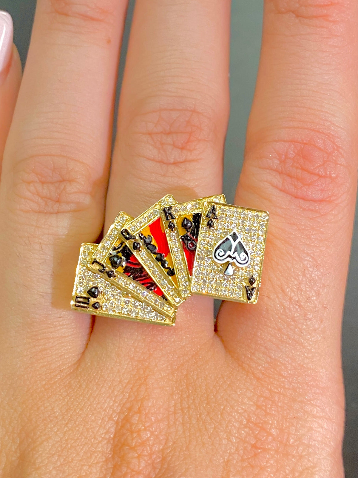 10K Gold Cards Diamond Ring - additional product view 4