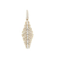 14K Gold Leaf Diamond Pendant in yellow gold - close-up product photo