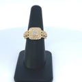 10K Gold Square Cake Diamond Ring in yellow gold - close-up product photo