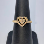 14K Gold Rare Heart Halo Diamond Ring - additional product view 8