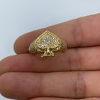 10K Gold 3D Spade Diamond Ring - additional product view 3