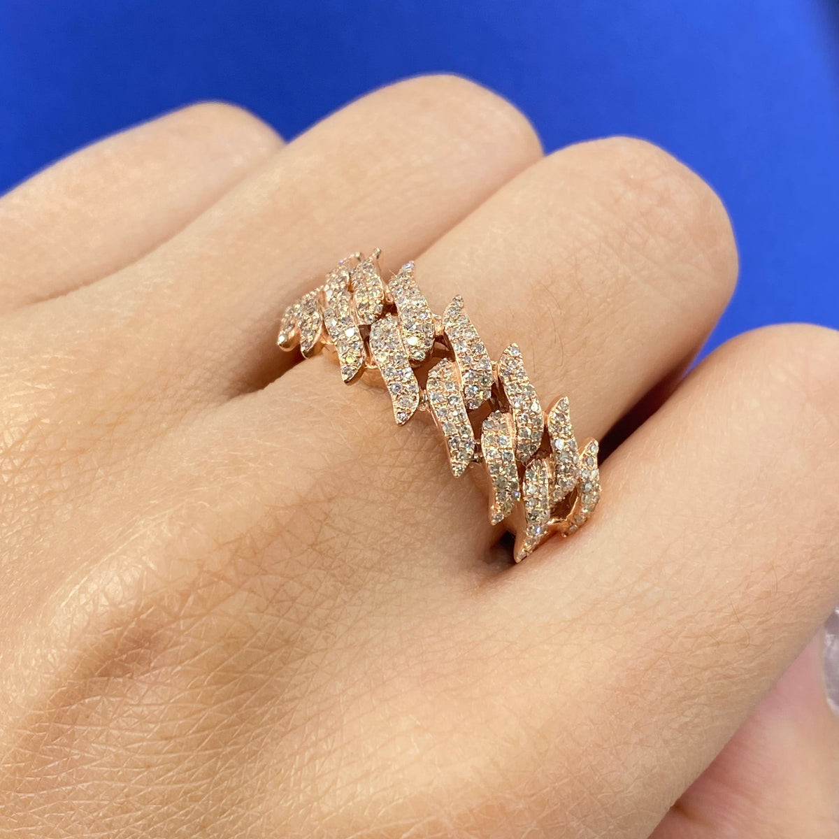 10K Gold Thorn Diamond Ring in rose gold - close-up product photo
