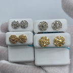 14K Gold Jumbo Regal Circle Diamond Baguette Earrings - additional product view 2