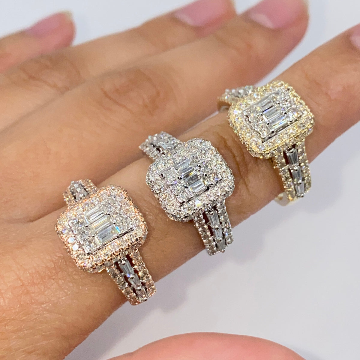 14K Gold Athena Rectangle Diamond Engagement Ring - additional product view 3