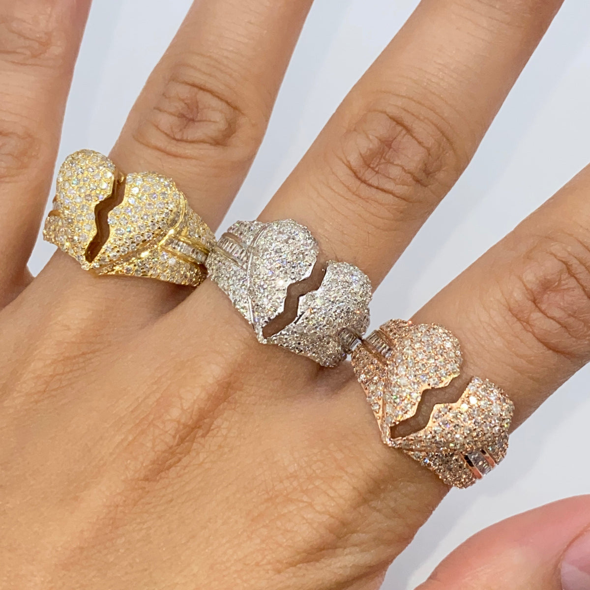 14K Gold Broken Heart Diamond Baguette Ring - additional product view 3