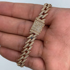 14K Gold 10mm Thorn Cuban Link Diamond Bracelet 8 in - additional product view 7