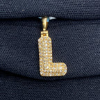 14K Gold Initial L Bubble Diamond Pendant - additional product view 2