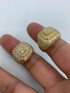 14K Gold Square Layer Diamond Ring - additional product view 7