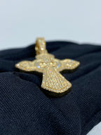 10K Gold Celtic Cross Diamond Baguette Pendant 2.6 Ct - additional product view 4