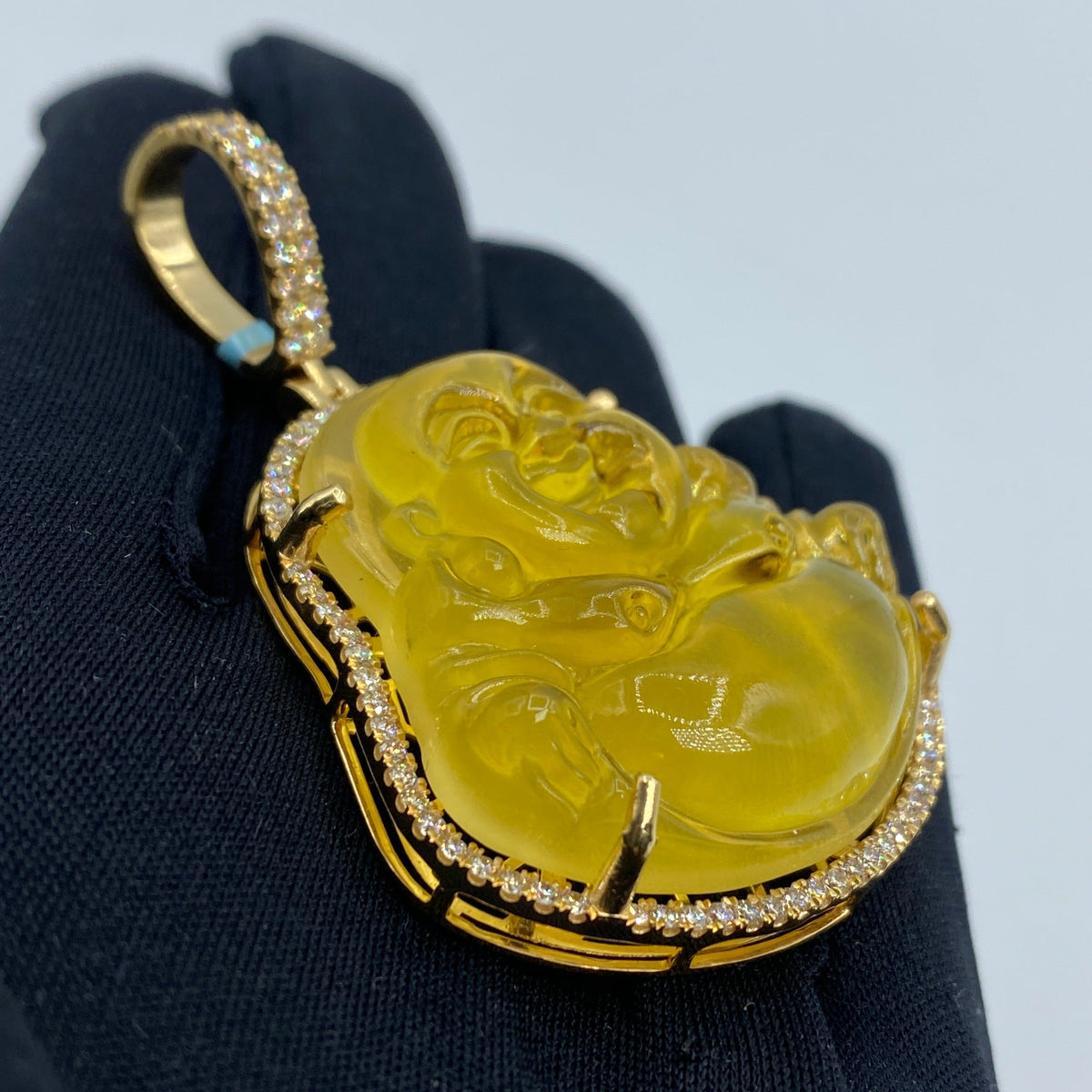 14K Gold Buddha Diamond Pendant - additional product view 8