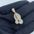 14K Gold Praying Hands Diamond Pendant - additional product view 3