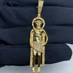 10K Gold Saint Lazarus Diamond Pendant 2.2 in - additional product view 2