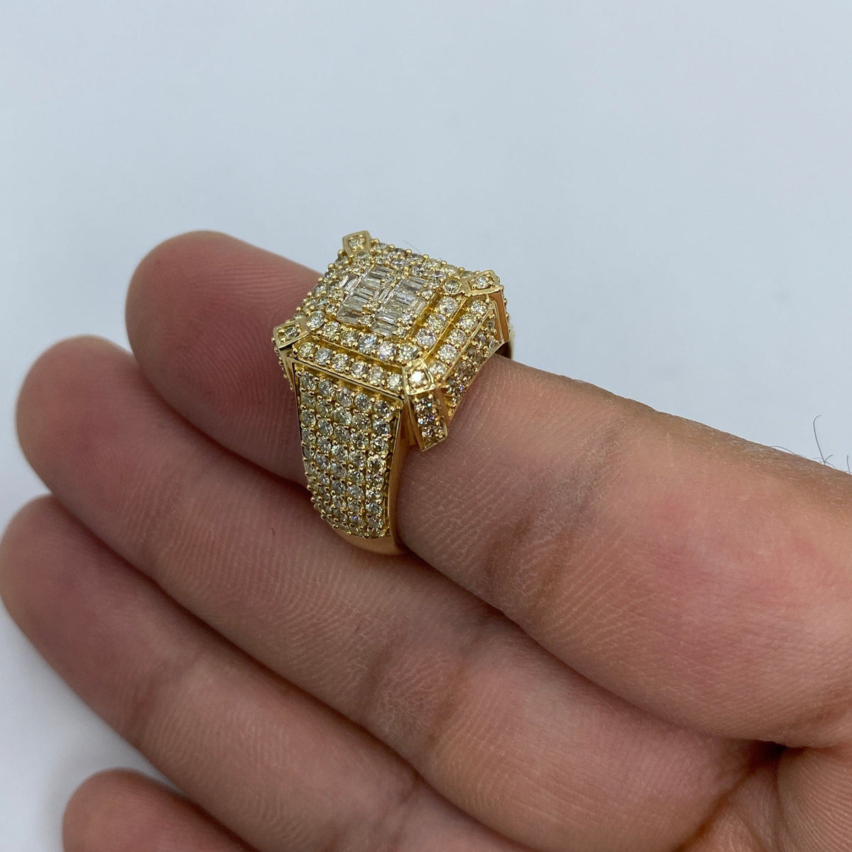 14K Gold Square Diamond Baguette Villa Ring - additional product view 6