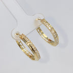 14K Gold Kendal Diamond Baguette Hoop Earrings - additional product view 3