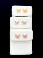 10K Gold Butterfly Diamond Earrings - additional product view 2