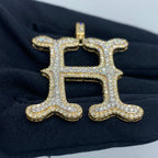 Initial H Old English Diamond Pendant - additional product view 4